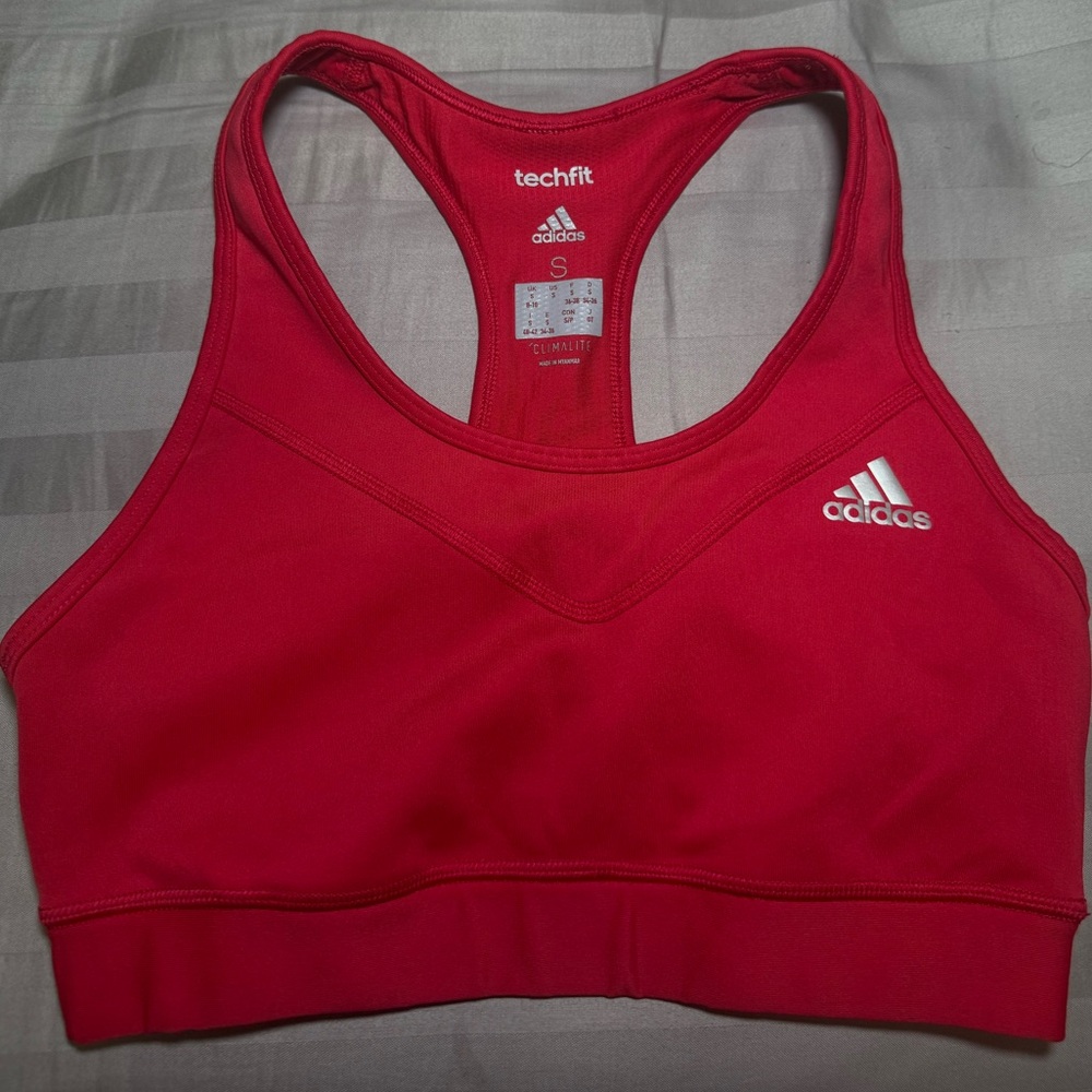 adidas Techfit Hot Red Racerback Sports Bra